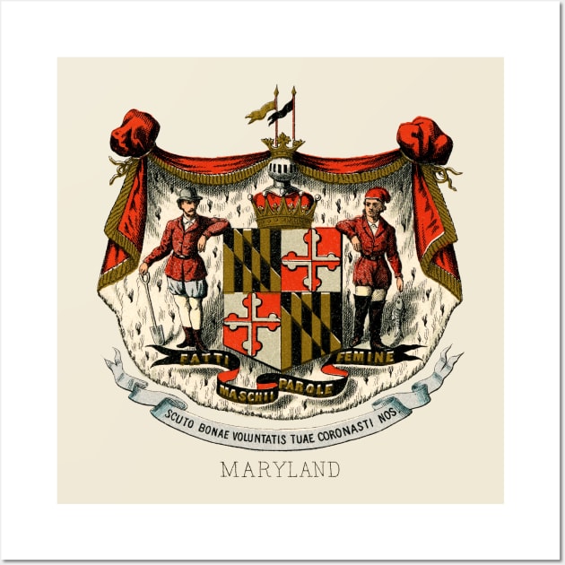 1876 Maryland Coat of Arms Wall Art by historicimage